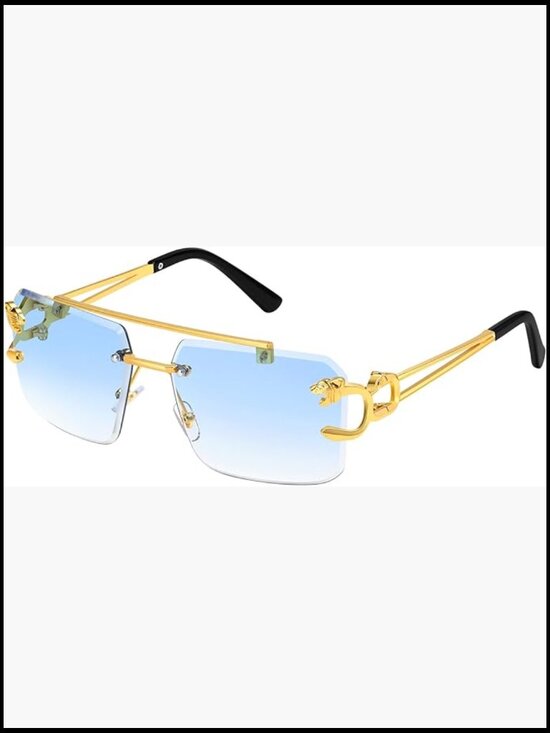 Other - Metal Frameless Rectangle Sunglasses UV400 Protection Adjustable Fit